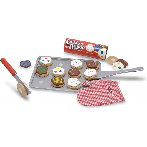  Melissa & Doug Top and Bake Wooden Pizza Counter Play Food Set, Pretend Play, Helps Support Cognitive Development, 34 Pieces, 7.75 H x 9.25 W x 13.25 L