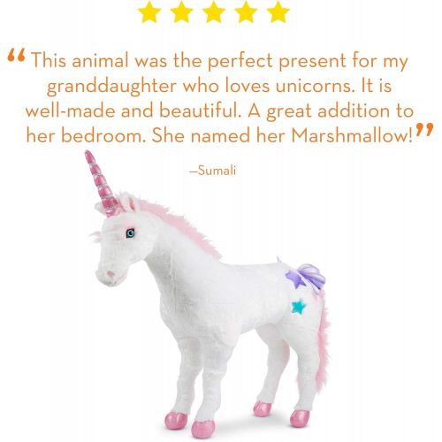  [아마존 핫딜] [아마존핫딜]Melissa & Doug Giant Unicorn (Stuffed Animals & Play Toys, Sturdy Construction, Pure White Plush Fur, 32 H x 45 W x 12 L, Great Gift for Girls and Boys - Best for 3, 4, 5 Year Olds