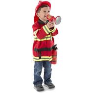 [아마존 핫딜] [아마존핫딜]Melissa & Doug Fire Chief Role Play Costume Set (Pretend Play, Frustration-Free Packaging, Bright Red, 17.5 H x 24 W x 2 L, Great Gift for Girls and Boys - Best for 3, 4, 5, and 6