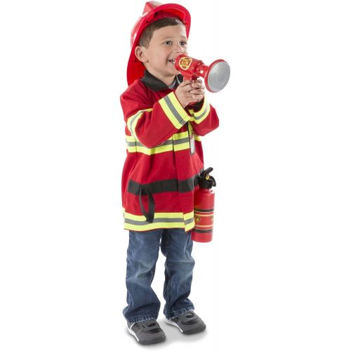  [아마존 핫딜] [아마존핫딜]Melissa & Doug Fire Chief Role Play Costume Set (Pretend Play, Frustration-Free Packaging, Bright Red, 17.5 H x 24 W x 2 L, Great Gift for Girls and Boys - Best for 3, 4, 5, and 6