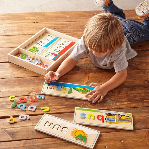  [아마존 핫딜] [아마존핫딜]Melissa & Doug See & Spell Learning Toy (Developmental Toys, Wooden Case, Develops Vocabulary and Spelling Skills, 50+ Wooden Pieces)