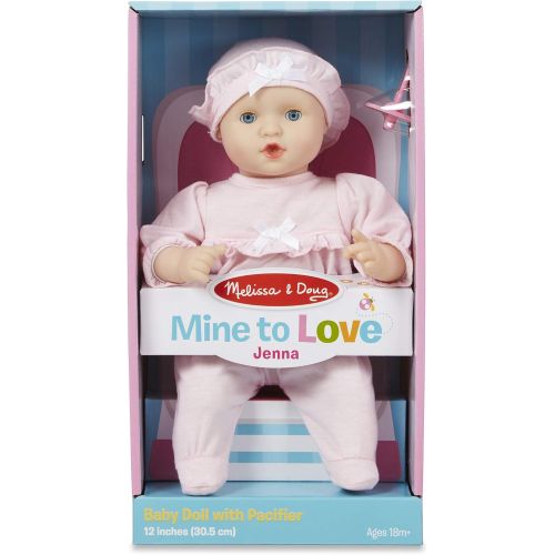  [아마존핫딜][아마존 핫딜] Melissa & Doug Mine to Love Jenna 12-Inch Soft Body Baby Doll, Romper and Hat Included, Wipe-Clean Arms & Legs, 12.5 H x 7.2 W x 4.7 L