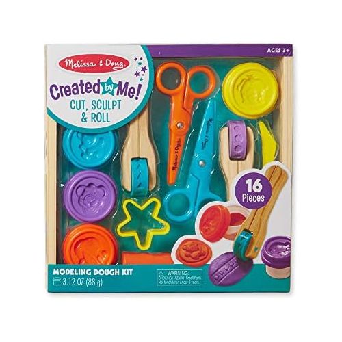  [아마존베스트]Melissa & Doug Cut, Sculpt, and Roll Clay Play Set With 8 Tools and 4 Colors of Modeling Dough