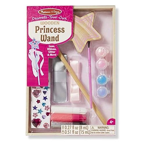  [아마존베스트]Melissa & Doug Decorate-Your-Own Wooden Princess Wand (Arts & Crafts, Shatterproof Mirror, Craft Kit & Keepsake)