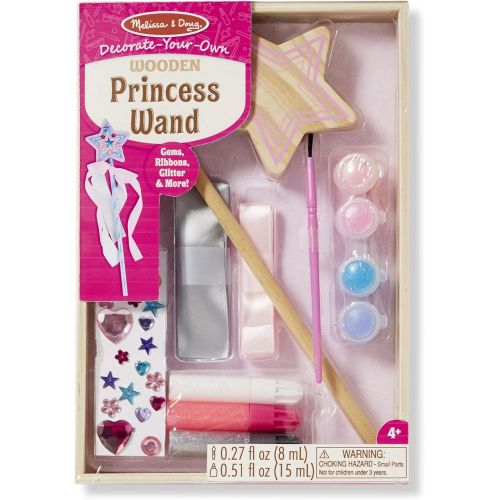  [아마존베스트]Melissa & Doug Decorate-Your-Own Wooden Princess Wand (Arts & Crafts, Shatterproof Mirror, Craft Kit & Keepsake)