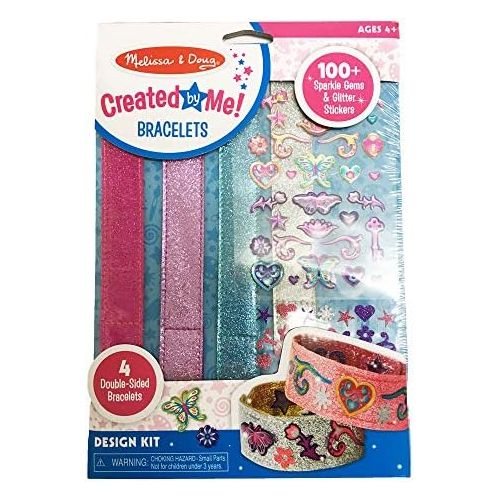  [아마존베스트]Melissa & Doug Design-Your-Own Bracelets (Arts & Crafts, Easy Tab Closure, Reversible and Adjustable, 4 Double-Sided Bracelets)