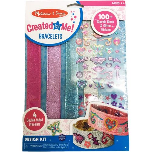  [아마존베스트]Melissa & Doug Design-Your-Own Bracelets (Arts & Crafts, Easy Tab Closure, Reversible and Adjustable, 4 Double-Sided Bracelets)