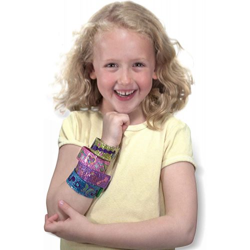  [아마존베스트]Melissa & Doug Design-Your-Own Bracelets (Arts & Crafts, Easy Tab Closure, Reversible and Adjustable, 4 Double-Sided Bracelets)