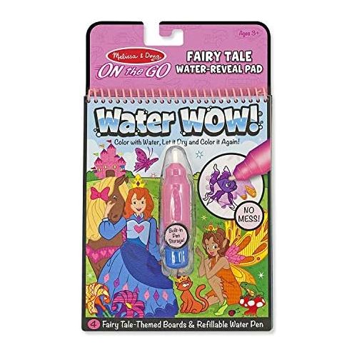  [아마존베스트]Melissa & Doug On the Go Water Wow! Fairy Tale (Reusable Water-Reveal Activity Pad, Chunky Water Pen)