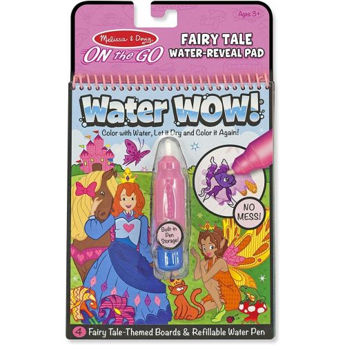  [아마존베스트]Melissa & Doug On the Go Water Wow! Fairy Tale (Reusable Water-Reveal Activity Pad, Chunky Water Pen)