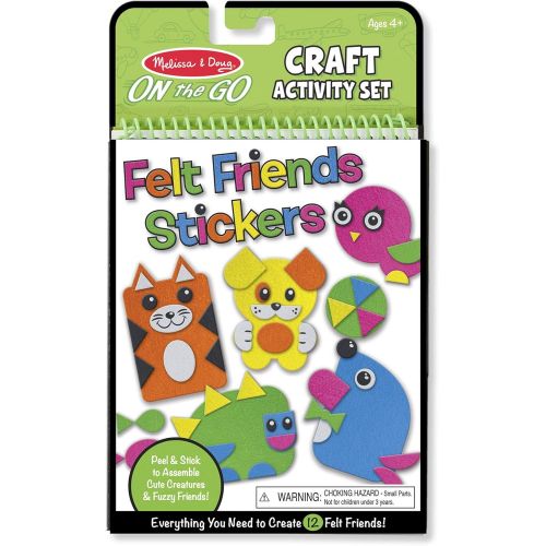  [아마존베스트]Melissa & Doug On-the-Go Felt Friends Craft Activity Set, Step-By-Step Illustrated Instructions, Easy to Store, 188 Felt Stickers, 10 H x 6 W x 0.4 L