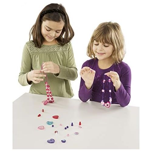  [아마존베스트]Melissa & Doug Sweet Hearts Bead Set, Arts & Crafts, Easy to Use, Handy Wooden Tray, 120 Wooden Beads & 5 Color Cords, 9.75” H x 6.95” W x 1” L