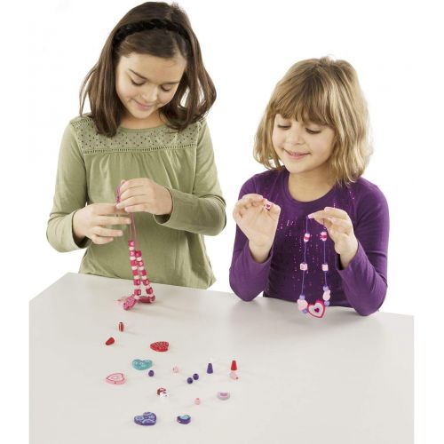  [아마존베스트]Melissa & Doug Sweet Hearts Bead Set, Arts & Crafts, Easy to Use, Handy Wooden Tray, 120 Wooden Beads & 5 Color Cords, 9.75” H x 6.95” W x 1” L