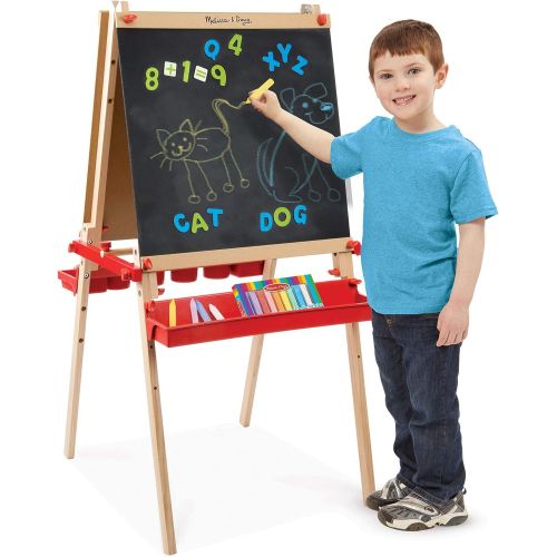  [아마존베스트]Melissa & Doug Deluxe Magnetic Standing Art Easel (Arts & Crafts, Sturdy Wooden Construction, 3 Adjustable Heights, Easy-Turn Knobs, 47” H x 27” W x 26” L)