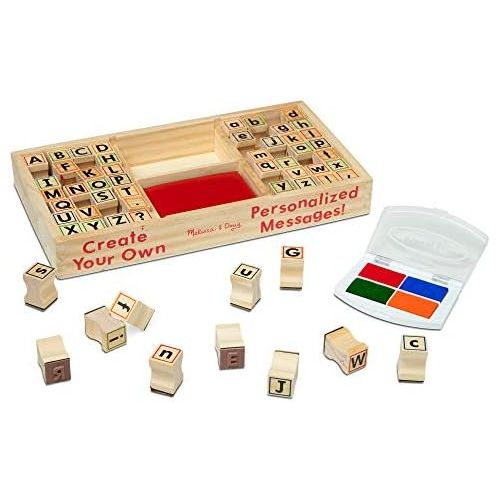  [아마존베스트]Melissa & Doug Alphabet Stamp Set (Stamps with Lower-Case and Capital Letters, 4 Colors, 56-Stamps)