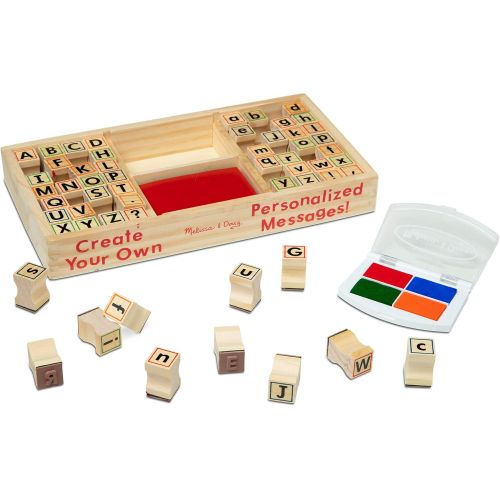  [아마존베스트]Melissa & Doug Alphabet Stamp Set (Stamps with Lower-Case and Capital Letters, 4 Colors, 56-Stamps)