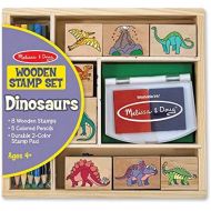 [아마존베스트]Melissa & Doug Wooden Stamp Set - Dinosaurs (Arts & Crafts, Sturdy Wooden Storage Box, Washable Ink, 14 Pieces)