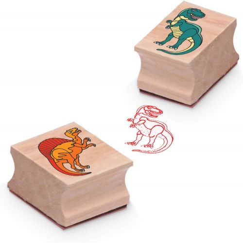  [아마존베스트]Melissa & Doug Wooden Stamp Set - Dinosaurs (Arts & Crafts, Sturdy Wooden Storage Box, Washable Ink, 14 Pieces)