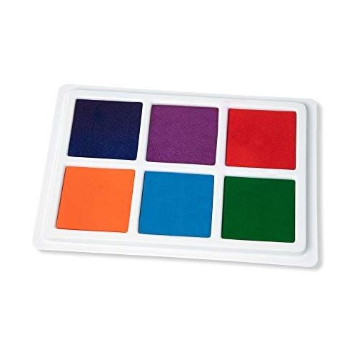  [아마존베스트]Melissa & Doug Jumbo Multi-Colored Stamp Pad With 6 Washable Inks (Arts & Crafts, Oversized Ink Pad for Bigger Stamps, Washable Ink)