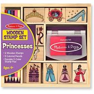 [아마존베스트]Melissa & Doug Wooden Stamp Set, Princesses (Arts & Crafts, Sturdy Wooden Storage Box, Washable Ink, 15 Pieces)