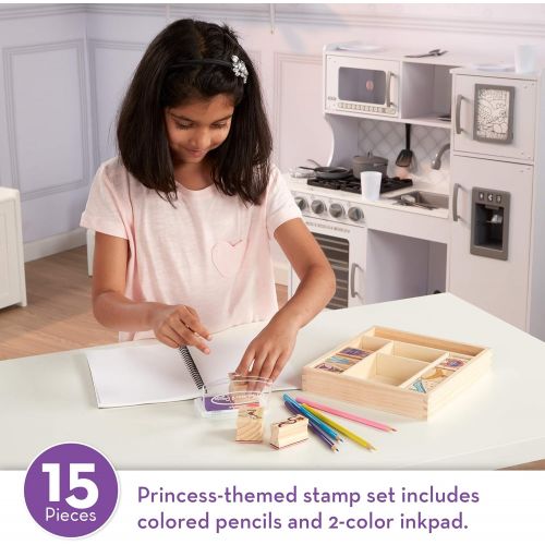  [아마존베스트]Melissa & Doug Wooden Stamp Set, Princesses (Arts & Crafts, Sturdy Wooden Storage Box, Washable Ink, 15 Pieces)