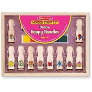 [아마존베스트]Melissa & Doug Deluxe Happy Handle Stamp Set (10 Stamps, 5 Colored Pencils, and 6-Color Washable Ink Pad)