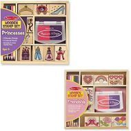 [아마존베스트]Melissa & Doug Wooden Stamps, Set of 2 - Princess and Friendship, With 18 Stamps, 10 Colored Pencils, and 2 Stamp Pads