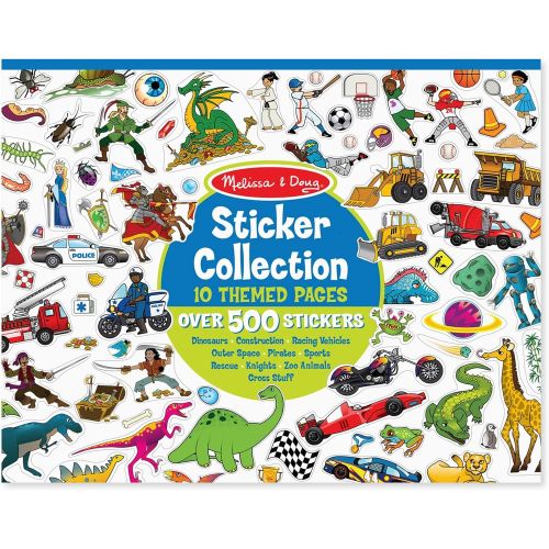  [아마존베스트]Melissa & Doug Sticker Collection Book, Arts & Crafts, Dinosaurs, Vehicles, Space, and More (500+ Stickers)