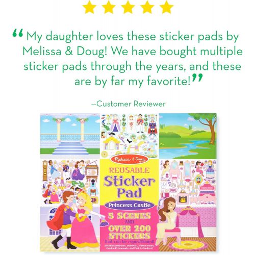  [아마존베스트]Melissa & Doug Reusable Sticker Pad: Princess Castle (200+ Stickers and 5 Scenes)