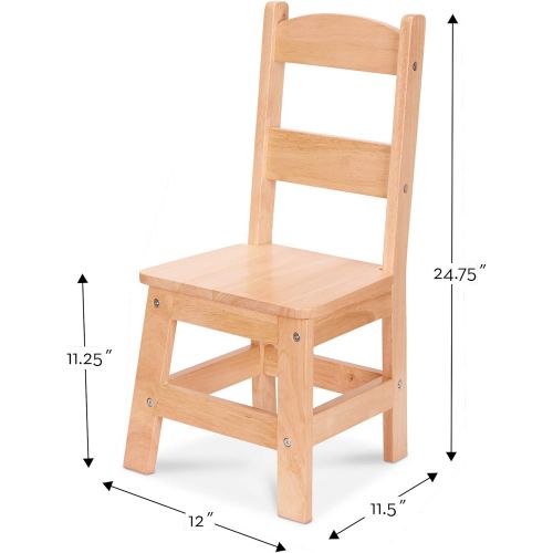  [아마존베스트]Melissa & Doug Solid Wood Table & Chairs (Kids Furniture, Sturdy Wooden Furniture, 3-Piece Set, 20” H x 23.5” W x 20.5” L)