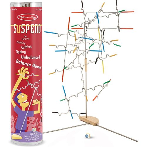  [아마존베스트]Melissa & Doug Suspend Family Game, Classic Games, Exciting Balancing Game, Develops Hand-Eye Coordination, 12.5 H x 2.8 W x 2.8 L