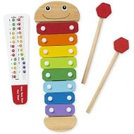 [아마존베스트]Melissa & Doug Caterpillar Xylophone, Musical Instruments, Rainbow-Colored, One Octave of Notes, Self-Storing Wooden Mallets, 18 H x 6.2 W x 2 L