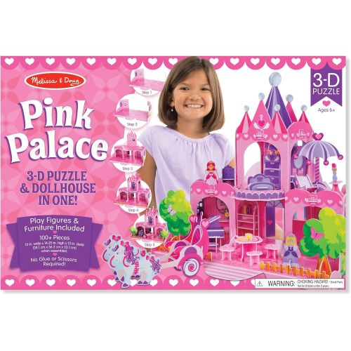  [아마존베스트]Melissa & Doug Pink Palace 3-D Puzzle (15 x 14.25 x 13 inches, 100+ pcs)