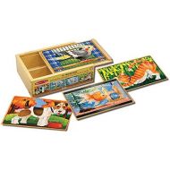 [아마존베스트]Melissa & Doug Pets Jigsaw Puzzles in a Box (Four Wooden Puzzles, Sturdy Wooden Storage Box, 12-Piece Puzzles, 8” H x 6” W x 2.5” L)