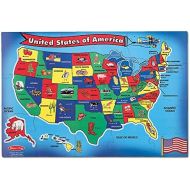 [아마존베스트]Melissa & Doug USA (United States) Map Floor Puzzle (Wipe-Clean Surface, Teaches Geography & Shapes, 51 Pieces, 24” L x 36” W)