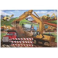 [아마존베스트]Melissa & Doug Construction Vehicles Jigsaw Floor Puzzle (Beautiful Original artwork, Sturdy Cardboardpiece, 48Piece, 2’ X 3’)