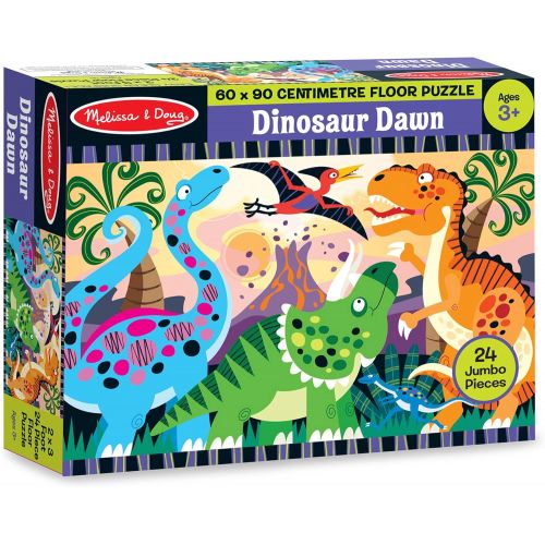  [아마존베스트]Melissa & Doug Dinosaur Dawn Jumbo Jigsaw Floor Puzzle (24 pcs, 2 x 3 feet)