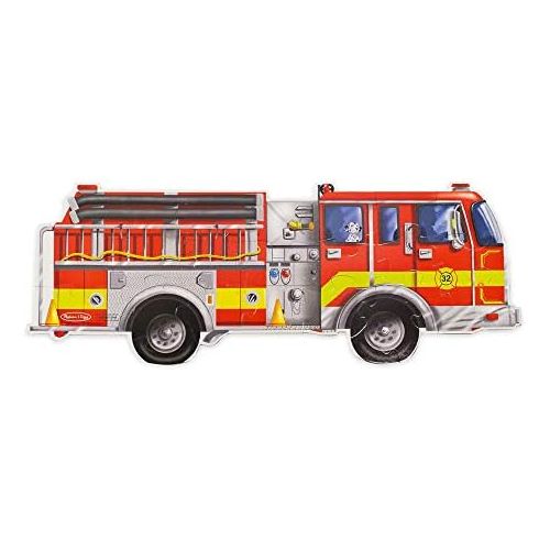  [아마존베스트]Melissa & Doug Giant Fire Truck Floor Puzzle (Easy-Clean Surface, Promotes Hand-Eye Coordination,24 Pieces, 48” L x 18” W)