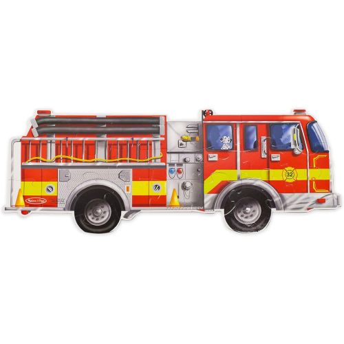  [아마존베스트]Melissa & Doug Giant Fire Truck Floor Puzzle (Easy-Clean Surface, Promotes Hand-Eye Coordination,24 Pieces, 48” L x 18” W)