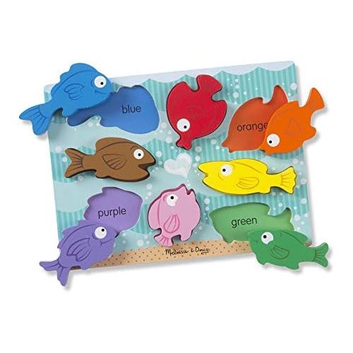  [아마존베스트]Melissa & Doug Colorful Fish Wooden Chunky Puzzle (8 Pieces)