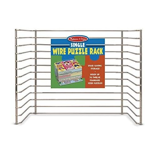  [아마존베스트]Melissa & Doug Wire Puzzle Storage Rack (Arts & Crafts, Sturdy Metal Construction, Pre-Assembled, Peg Puzzle Storage, 8.5” H x 8.5” W x 12” L)