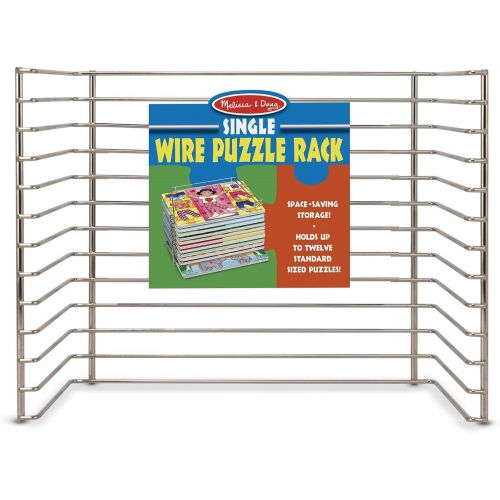  [아마존베스트]Melissa & Doug Wire Puzzle Storage Rack (Arts & Crafts, Sturdy Metal Construction, Pre-Assembled, Peg Puzzle Storage, 8.5” H x 8.5” W x 12” L)