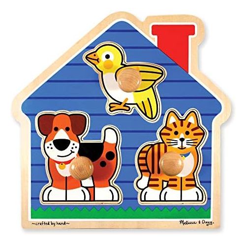  [아마존베스트]Melissa & Doug Pets Jumbo Knob Wooden Puzzle