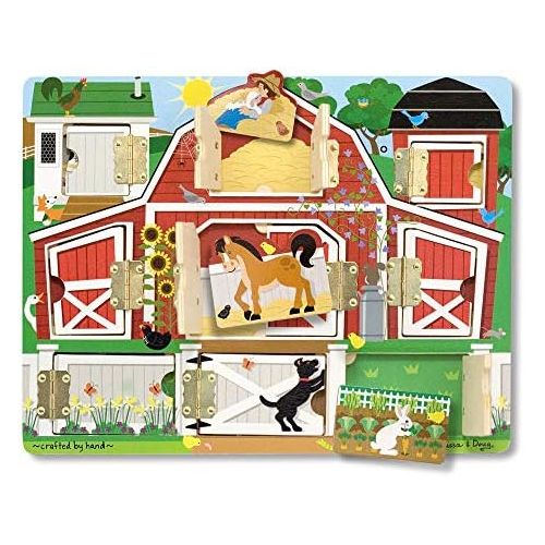  [아마존베스트]Melissa & Doug Hide & Seek Farm (Developmental Toys, Magnetic Puzzle Board, Sturdy Wooden Construction, 9 Pieces, 12” H x 9.4” W x 0.9” L)