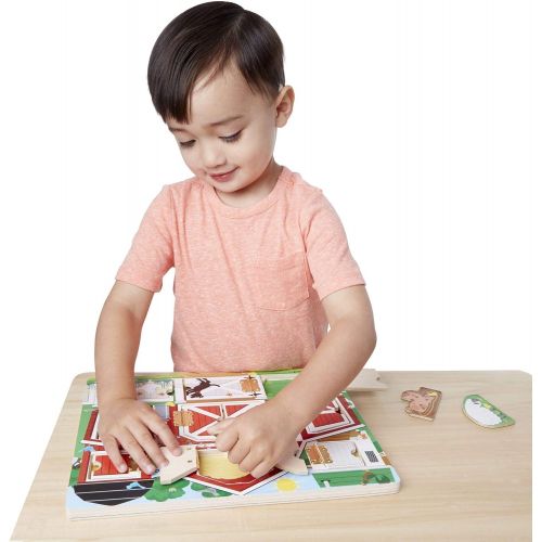  [아마존베스트]Melissa & Doug Hide & Seek Farm (Developmental Toys, Magnetic Puzzle Board, Sturdy Wooden Construction, 9 Pieces, 12” H x 9.4” W x 0.9” L)