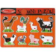 [아마존베스트]Melissa & Doug Farm Animals Sound Puzzle - Wooden Peg Puzzle With Sound Effects (8 pcs)