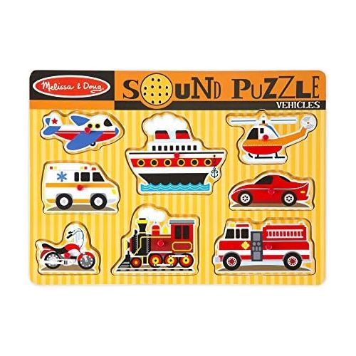  [아마존베스트]Melissa & Doug Vehicles Sound Puzzle (8 Pieces)