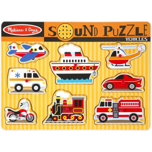  [아마존베스트]Melissa & Doug Vehicles Sound Puzzle (8 Pieces)