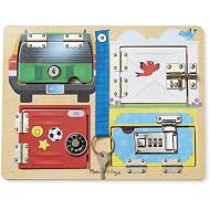 [아마존베스트]Melissa & Doug Locks & Latches Board Wooden Educational Toy (Sturdy Wooden Construction, Helps Develop Fine-Motor Skills)