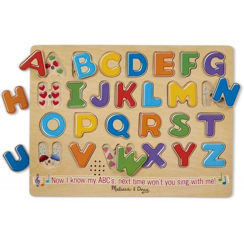  [아마존베스트]Melissa & Doug Alphabet Sound Puzzle - Wooden Puzzle With Sound Effects (26 pcs)